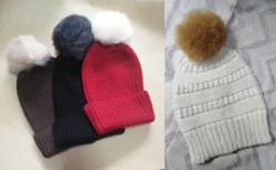 HATS WITH POMPONS-6PACK